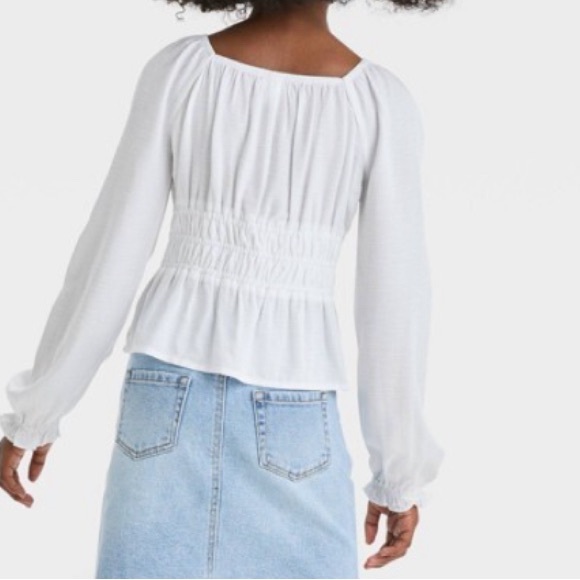 COPY - long sleeve ruched waist blouse - Picture 2 of 2